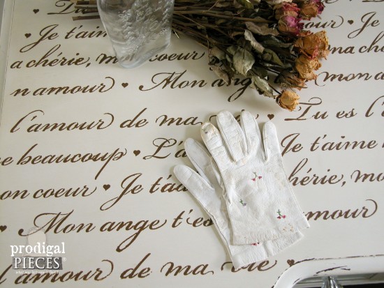 French Script Stenciling | Prodigal Pieces | prodigalpieces.com