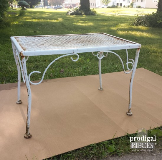 Vintage Iron Patio Table Before | prodigalpieces.com