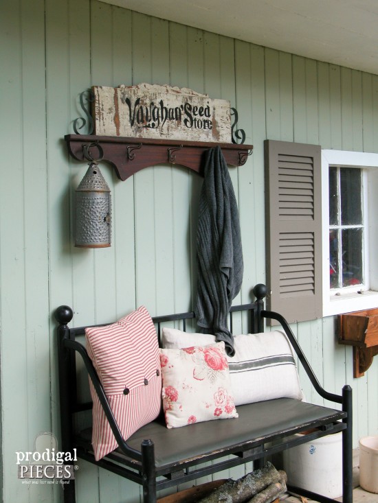 Rustic Farmhouse Reclaimed Wood Sign and Coat Rack by Larissa of Prodigal Pieces | prodigalpieces.com #prodigalpieces