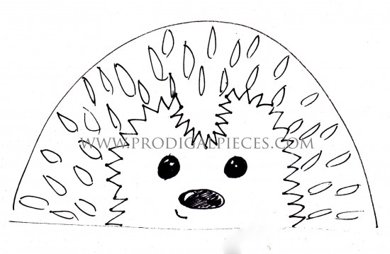 Sketch of Hedgehog Pencil Holder | prodigalpieces.com