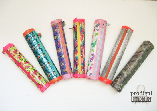 Handmade Zippered Duct Tape Pouches | prodigalpieces.com