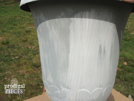 Creating Layers on Planter for Faux Zinc Finish | prodigalpieces.com