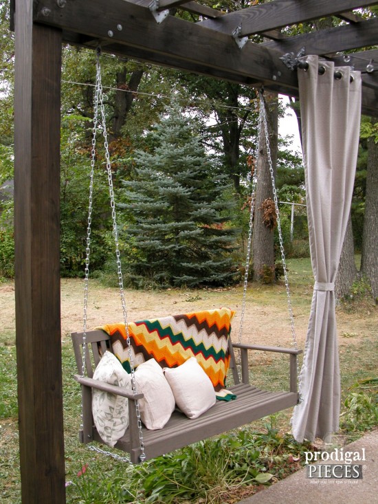DIY Pergola with Porch Swing by Prodigal Pieces | prodigalpieces.com
