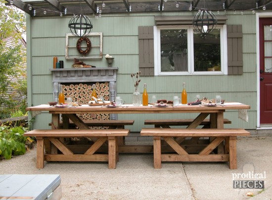DIY Build Patio Table with Benchs by Larissa of Prodigal Pieces | prodigalpieces.com #prodigalpieces