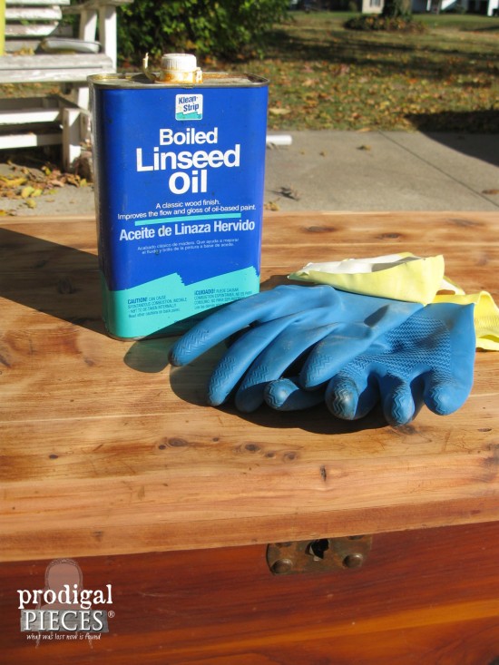 Boiled Linseed Oil for Cedar Chest | prodigalpieces.com