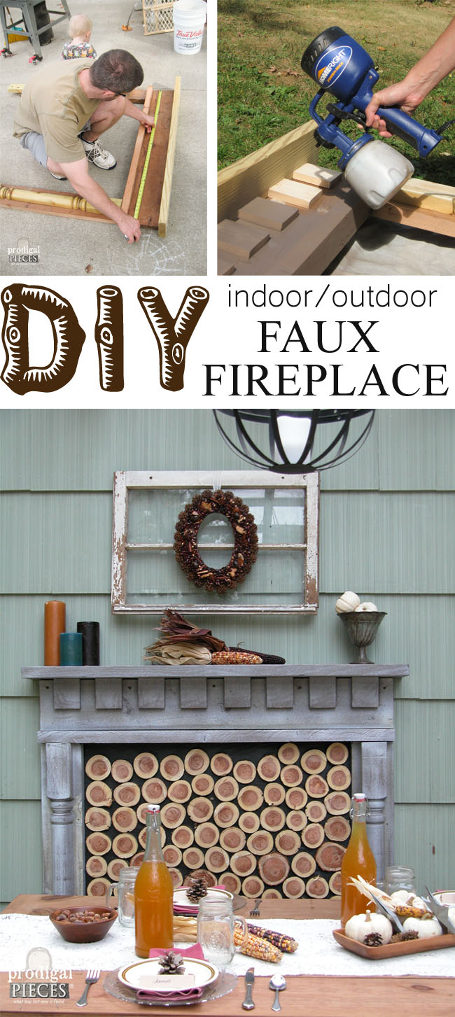 Indoor / Outdoor DIY Faux Fireplace | Prodigal Pieces | www.prodigalpieces.com
