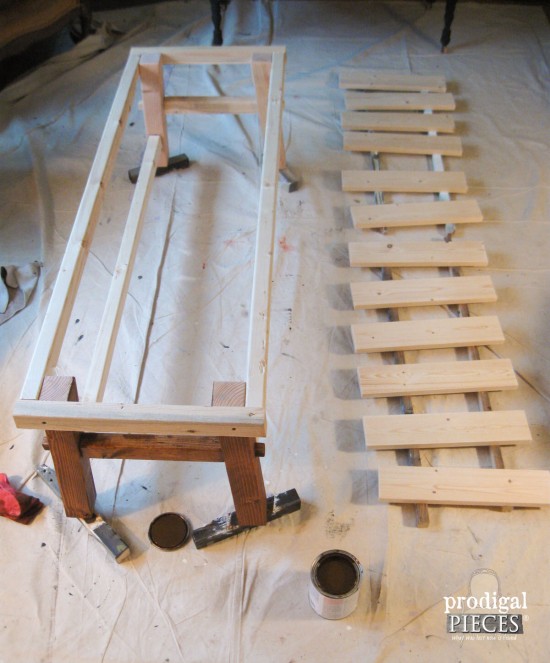 Rough Layout of DIY Caden Bench | prodigalpieces.com #prodigalpieces