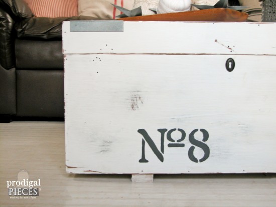 Industrial Style Trunk with Stencil by Prodigal Pieces | prodigalpieces.com