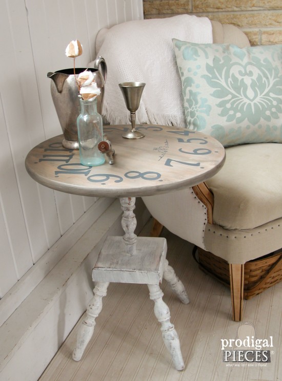 Vintage Table Set Out for Trash Becomes Faux Clock Face Table by Prodigal Pieces | www.prodigalpieces.com
