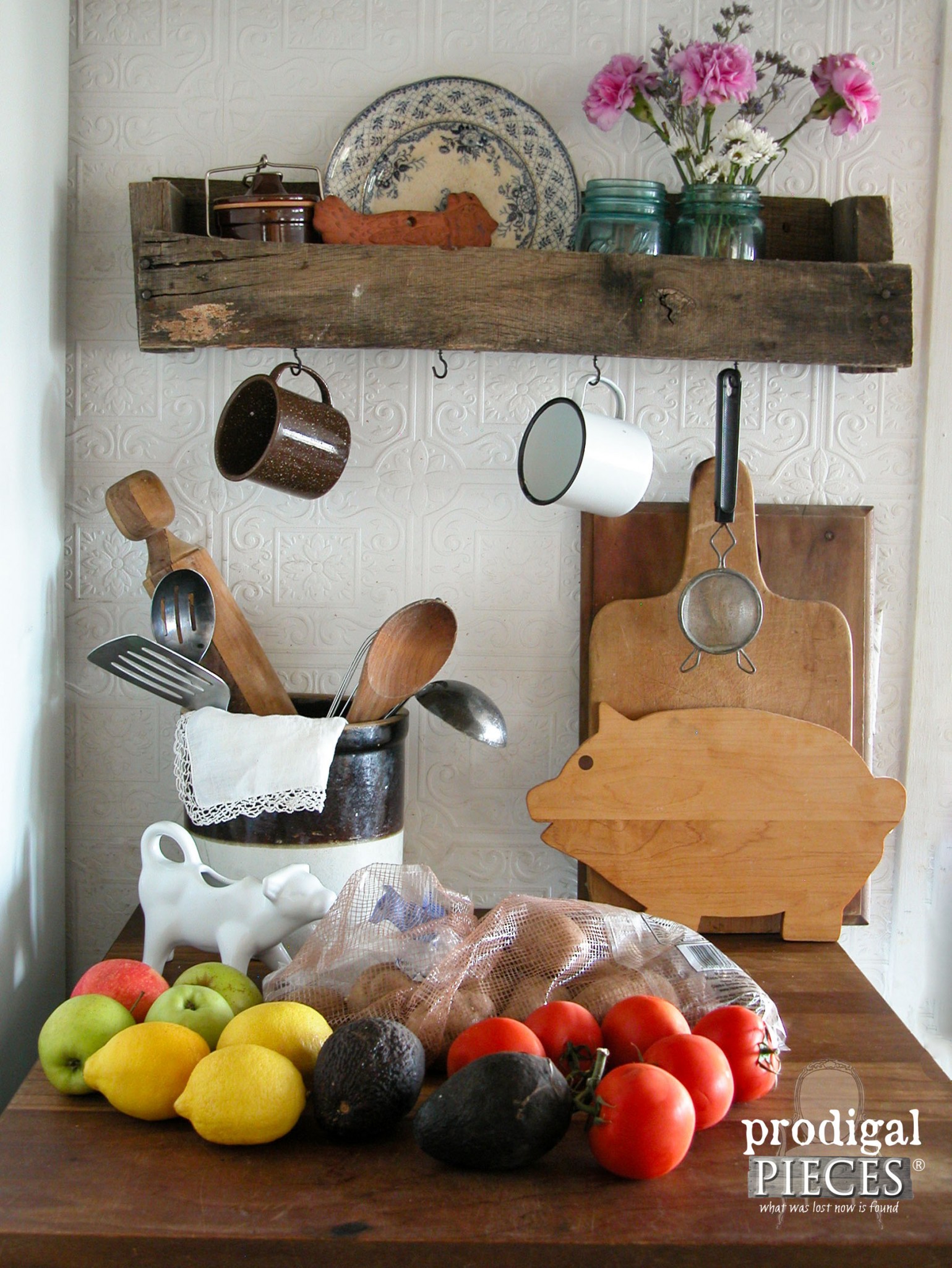 Kitchen Counter Clutter Before Storage Bin | Prodigal Pieces | www.prodigalpieces.com