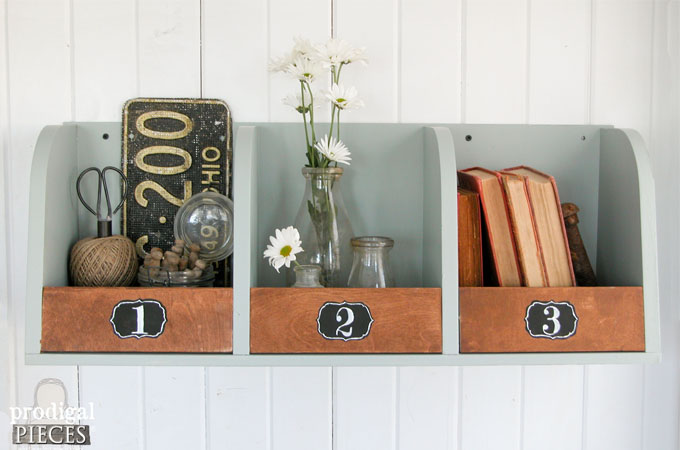 Featured Storage Bins from Repurposed Kitchen Cabinet | Prodigal Pieces | www.prodigalpieces.com