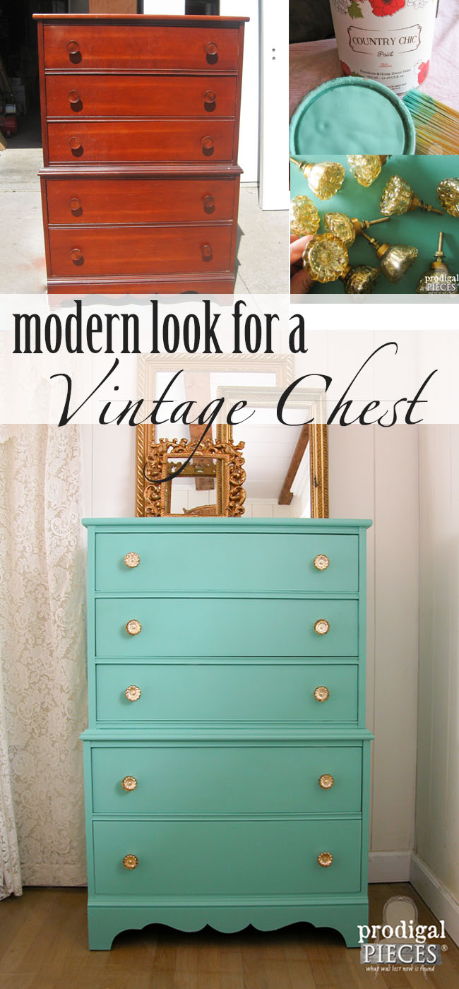 Vintage Chest Gets Modern Vibe with Paint and Knobs by Prodigal Pieces | prodigalpieces.com