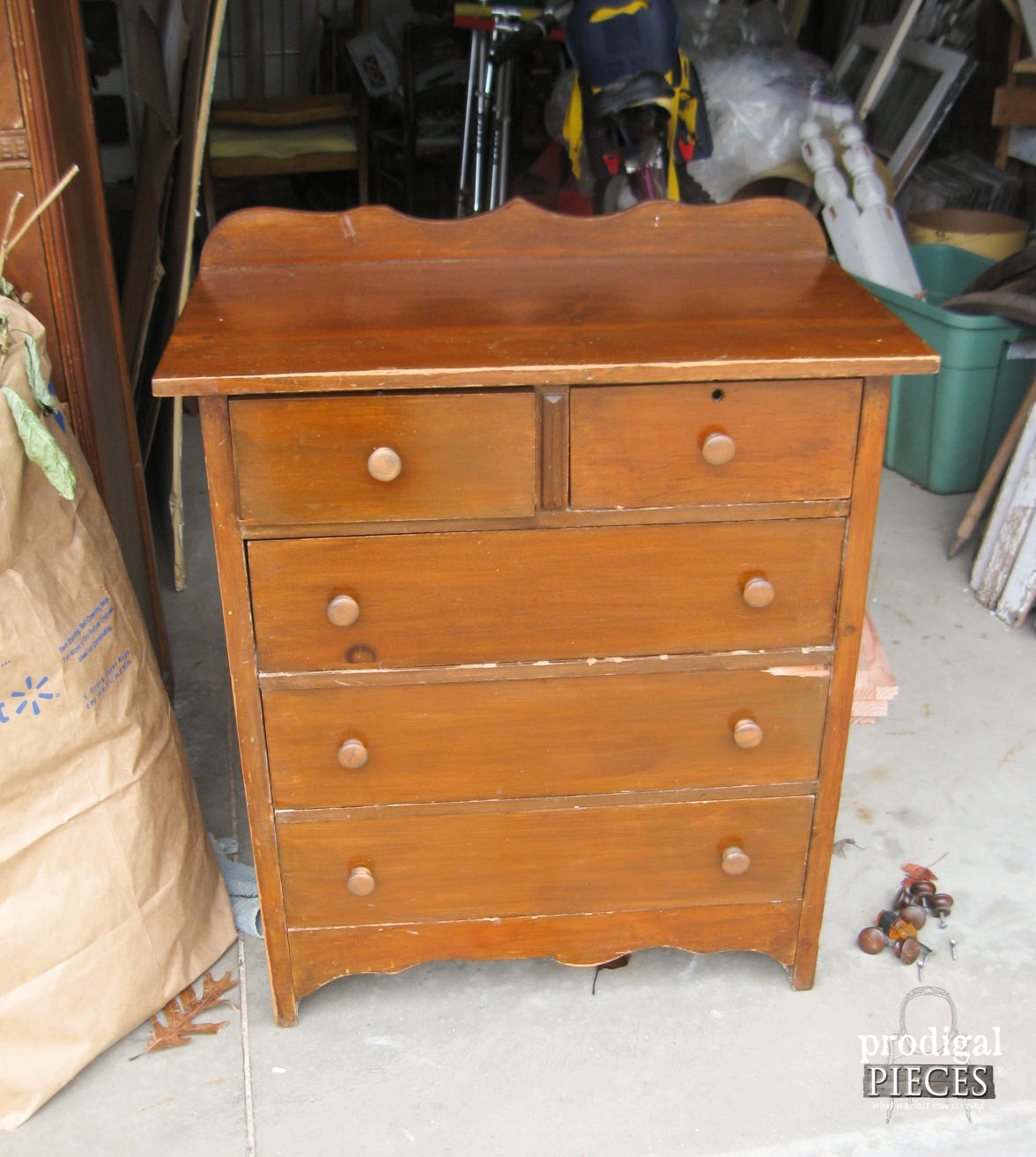 Curbside Find Child's Chest of Drawers Before Made into Card Catalog by Prodigal PIeces | www.prodigalpieces.com