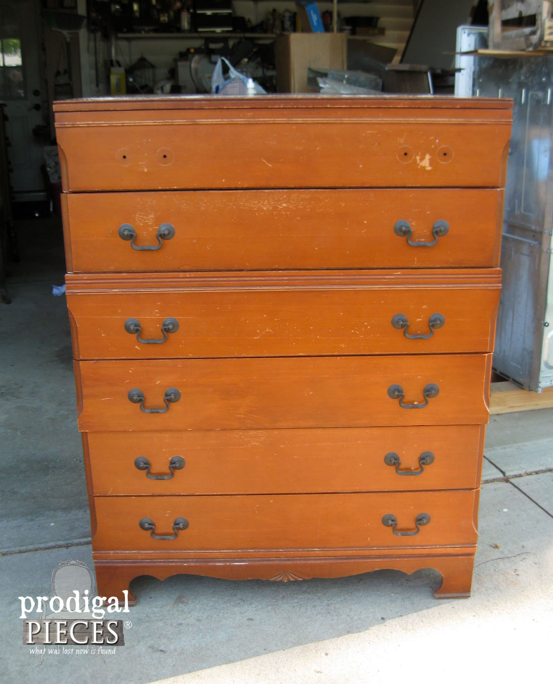 Vintage Mengel Chest of Drawers Before Makeover by Prodigal Pieces | www.prodigalpieces.com