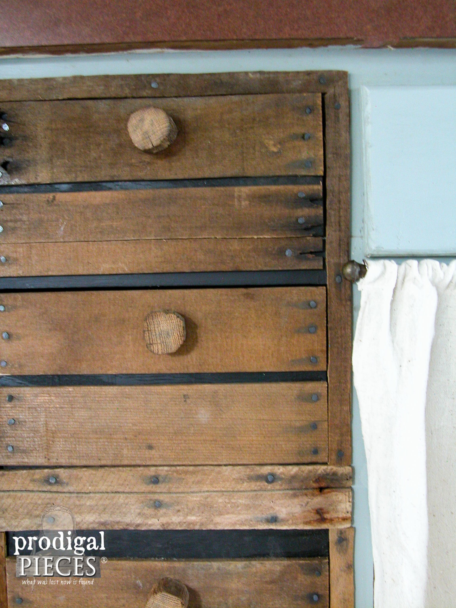 Close-up View of Prodigal Pieces Faux Crate Drawers | prodigalpieces.com #prodigalpieces