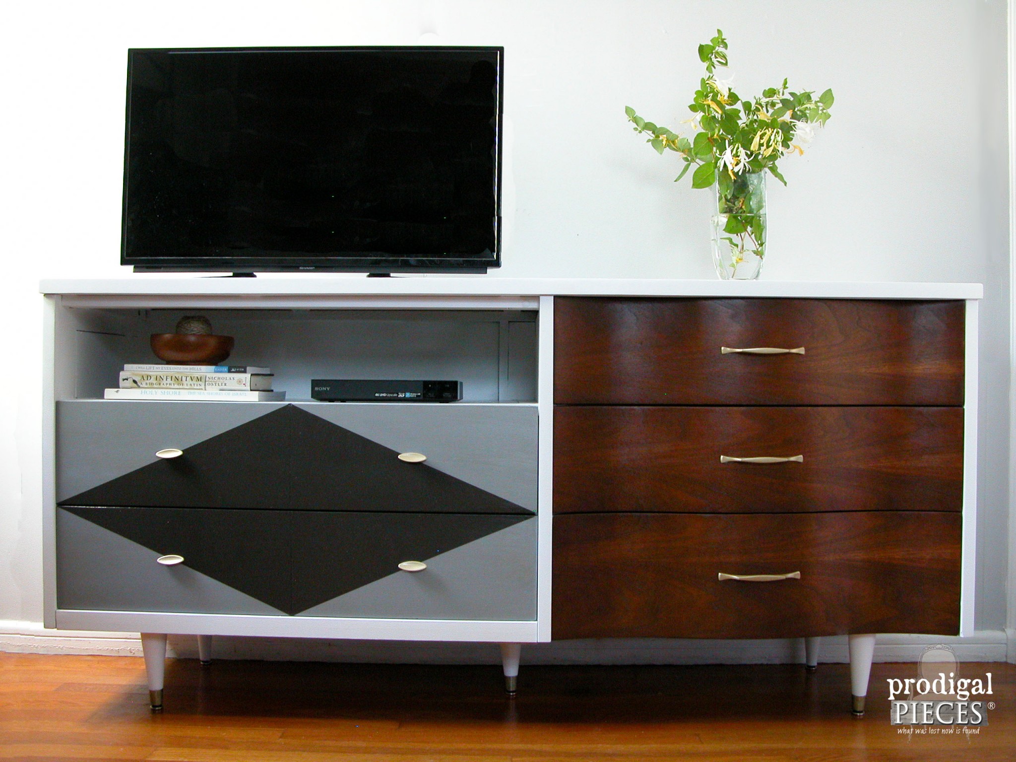 Mid Century Modern Entertainment Console Credenza by Prodigal Pieces | www.prodigalpieces.com