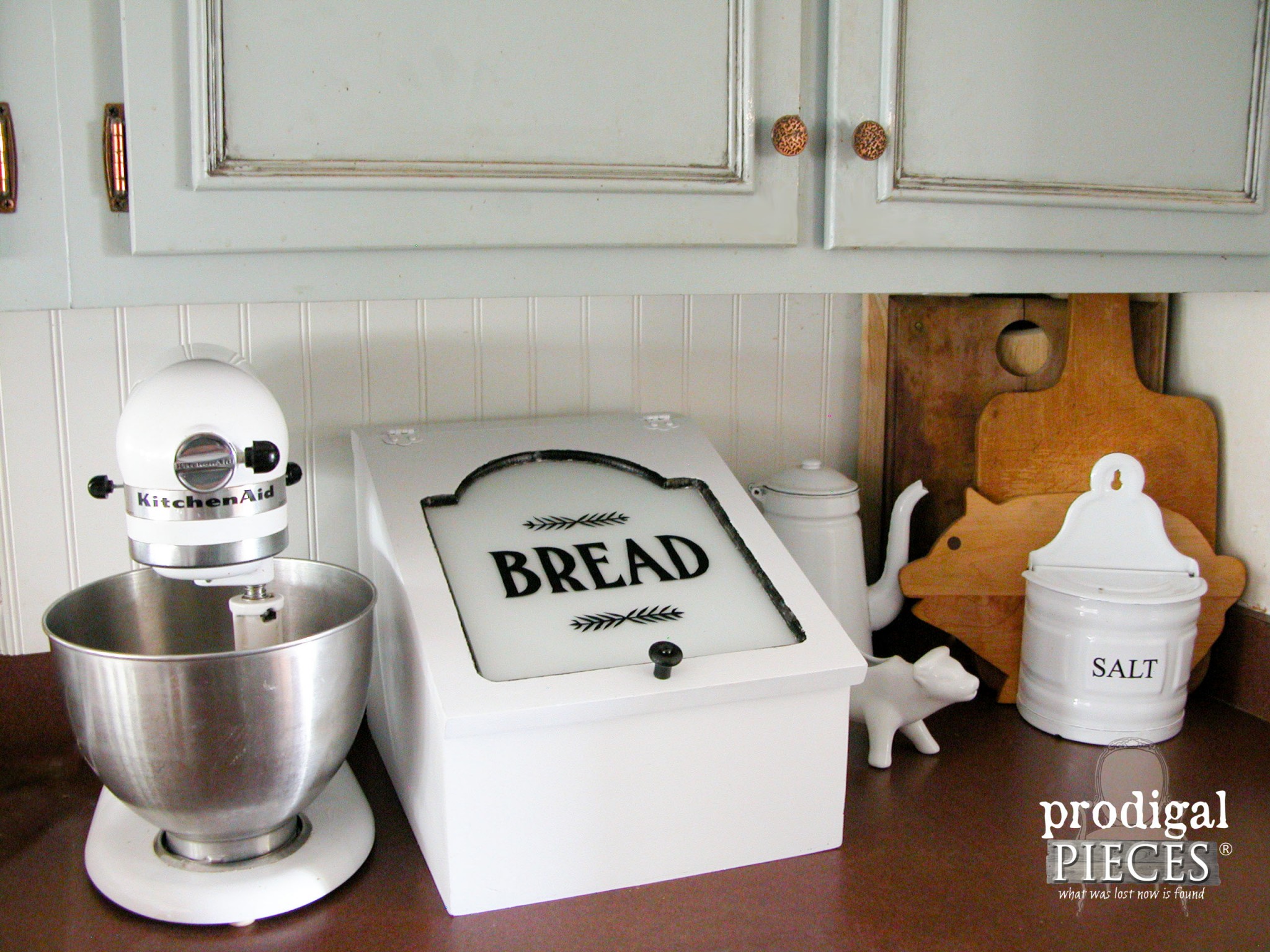 Farmhouse Style Repurposed Bread Box Charging Station by Prodigal Pieces | www.prodigalpieces.com