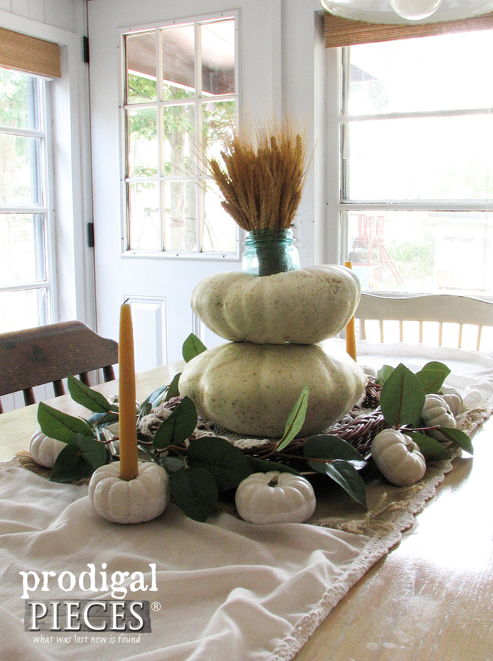 Simple and Elegant Pumpkin Centerpiece with Tutorial by Prodigal Pieces | www.prodigalpieces.com