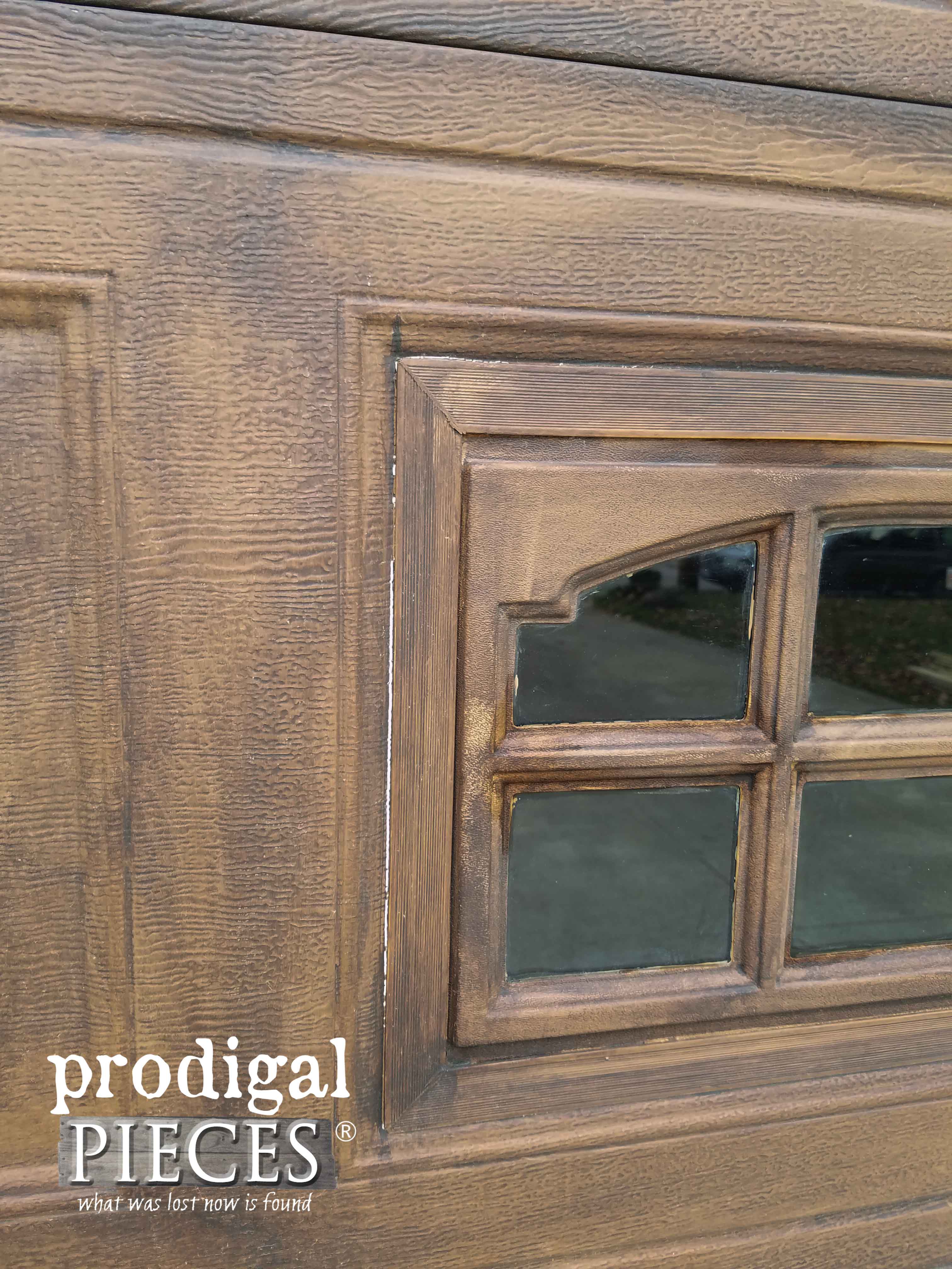 Close-up Faux Wood Garage Door Window | Prodigal Pieces | www.prodigalpieces.com
