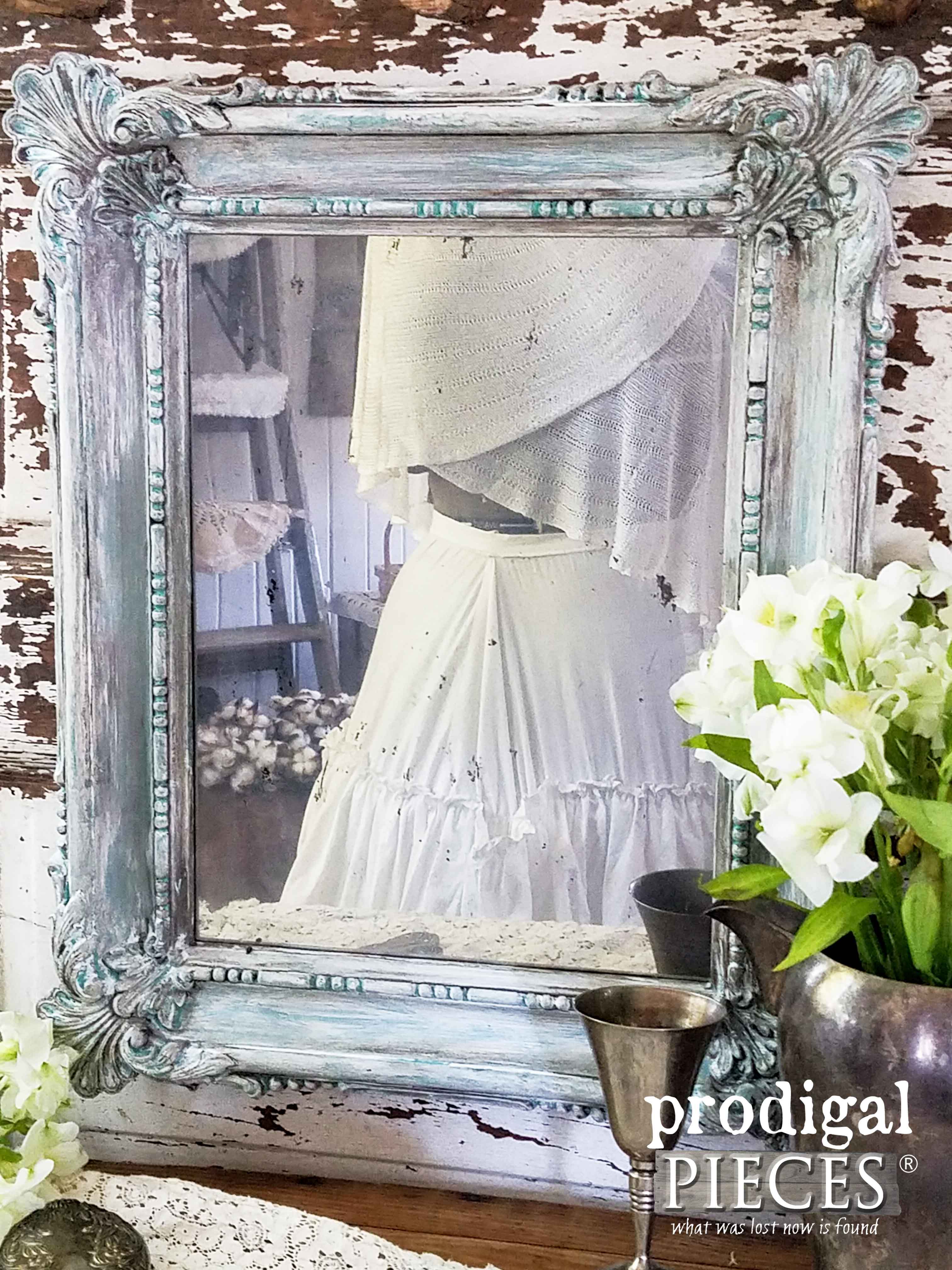 Create a Faux Aged Mirror using Thrifted Art and Paint | Prodigal Pieces | www.prodigalpieces.com