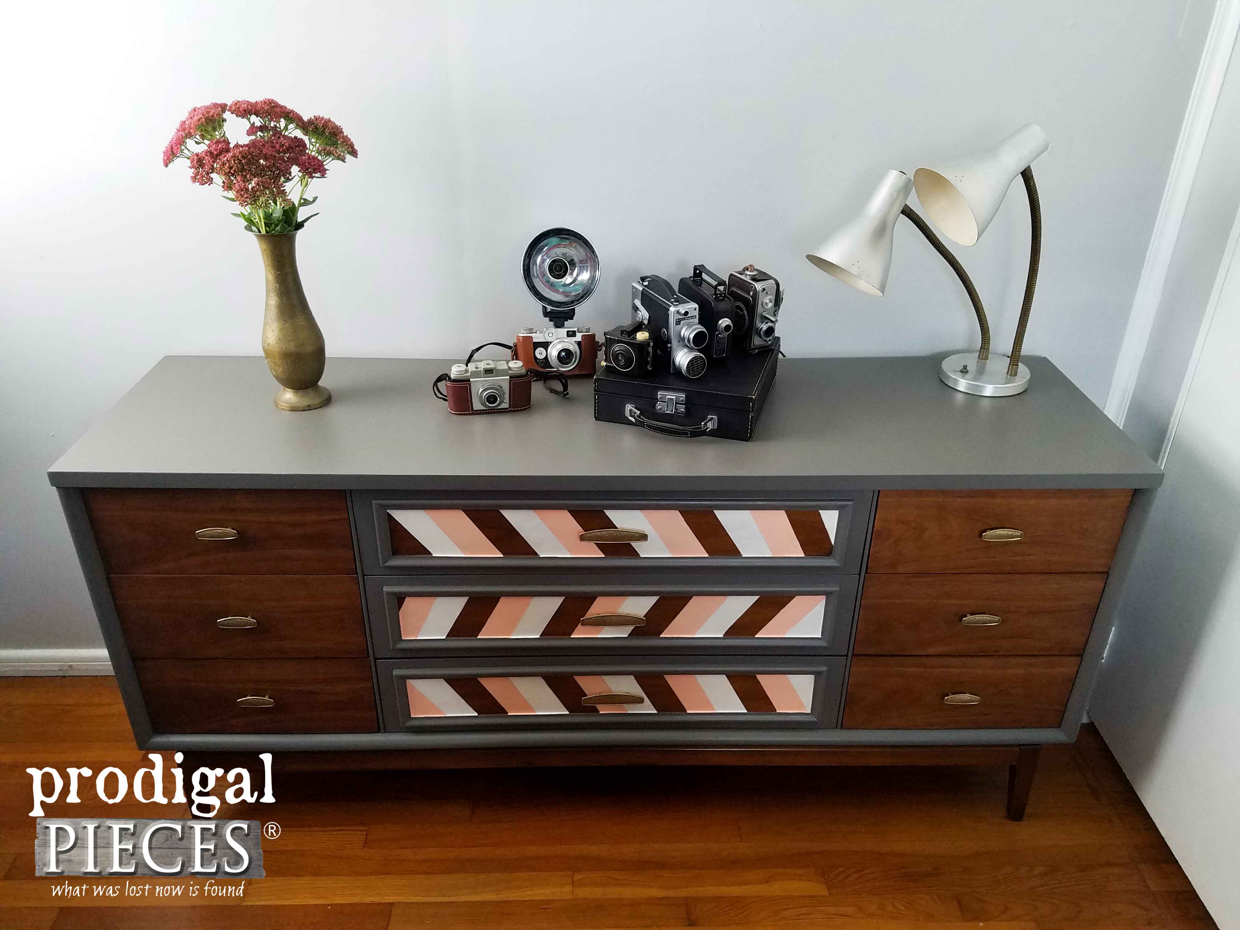 Modern Chic Makeover for a Mid Century Modern Dresser by Prodigal Pieces | www.prodigalpieces.com