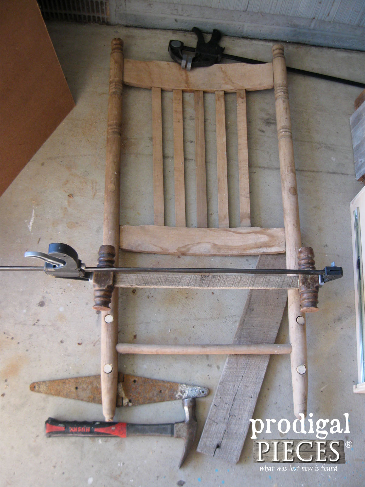 Repairing Broken Rocking Chair for New Life as Shelf | Prodigal Pieces | www.prodigalpieces.com