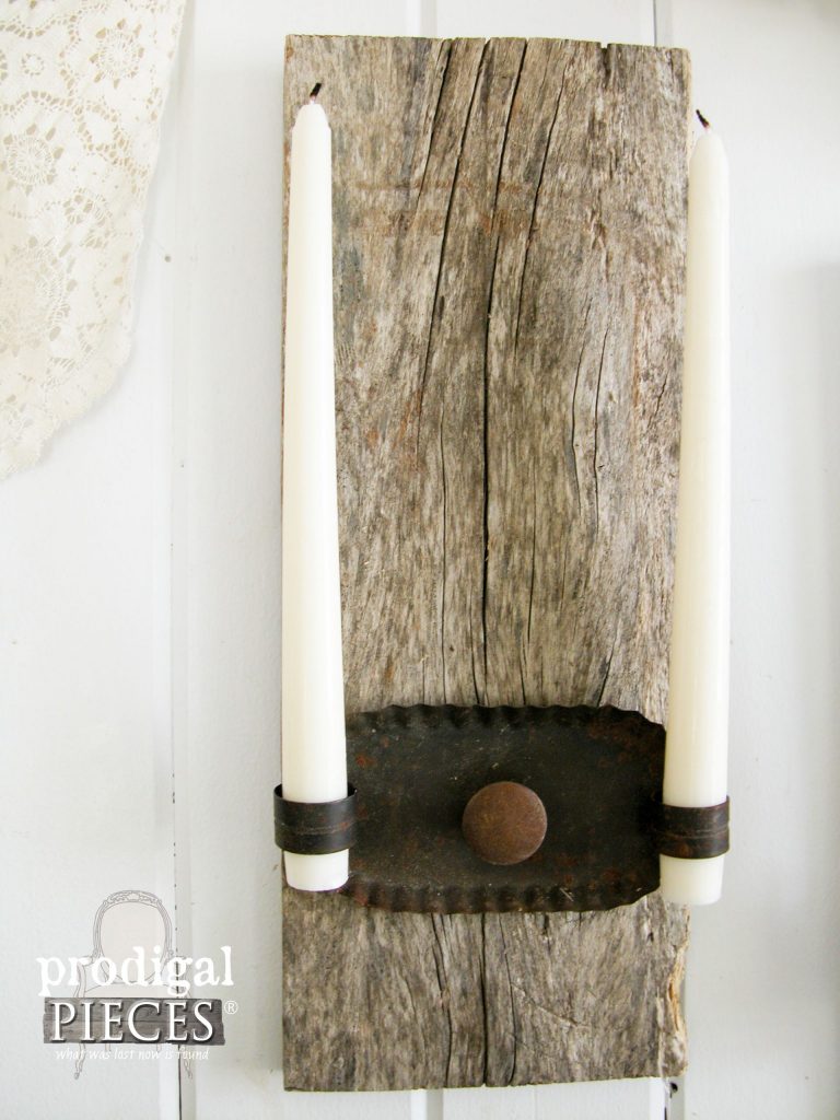 Repurposed Candle Sconces from Barn Wood - Prodigal Pieces