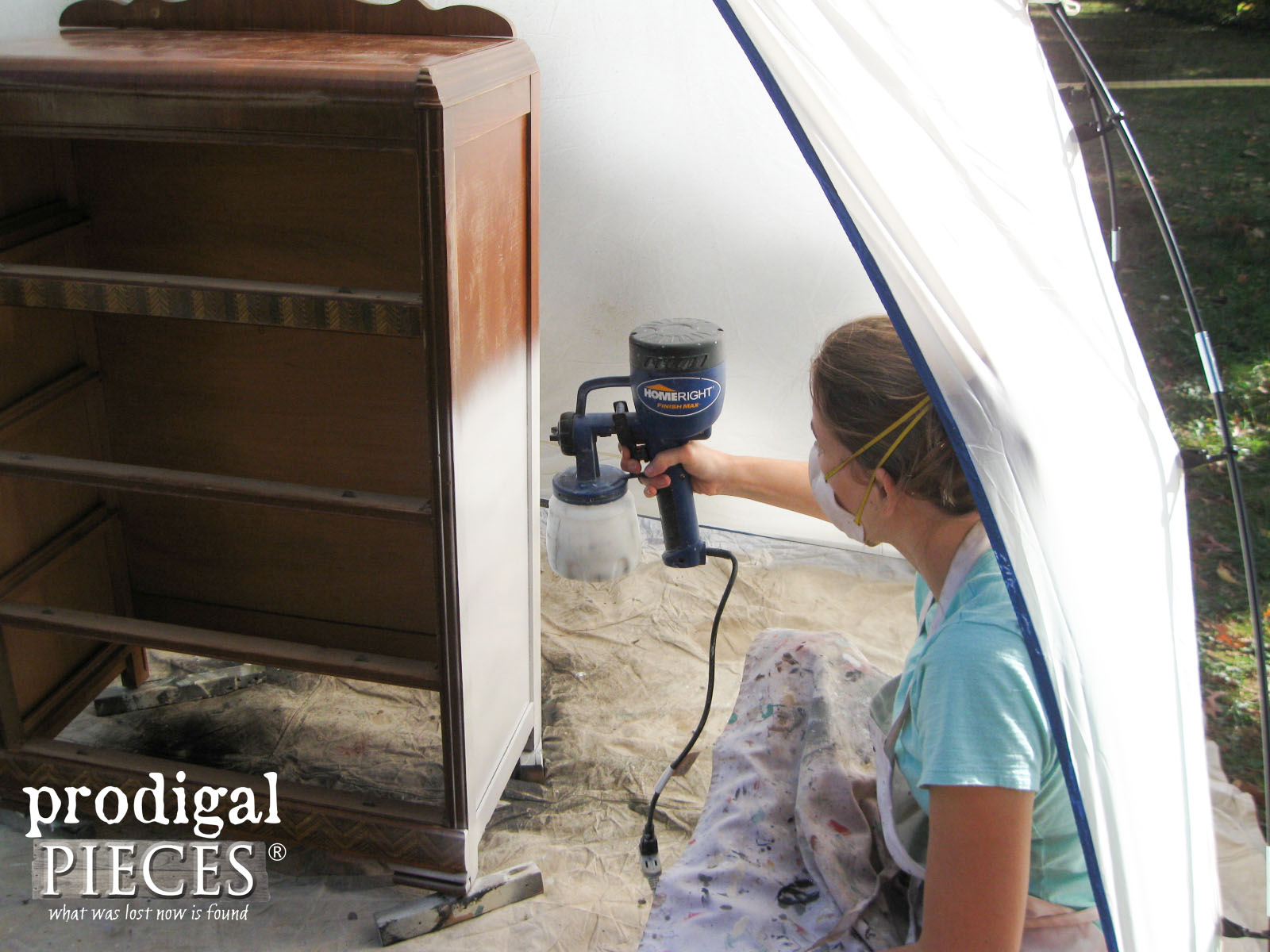Using the HomeRight Finish Max and Spray Shelter to Paint Furniture | Prodigal Pieces | www.prodigalpieces.com