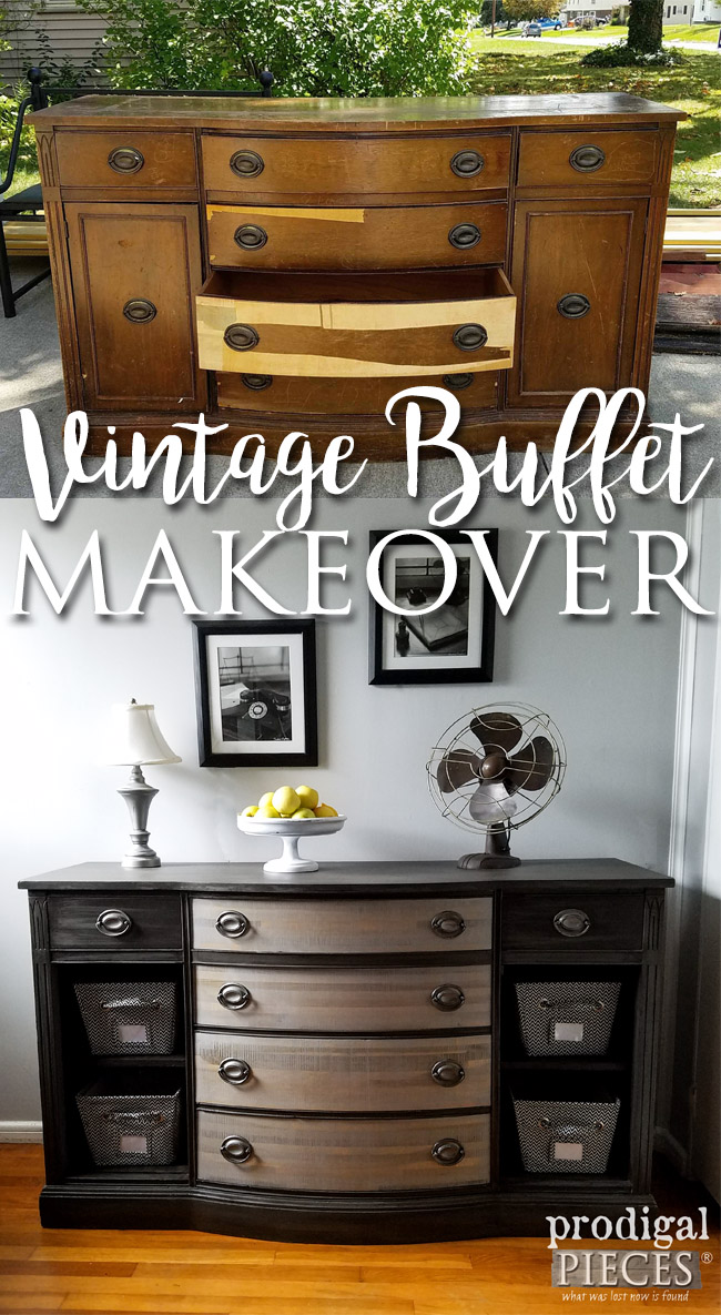 Worn Down Vintage Buffet Gets New Lease on Life by Teenage Boy | Furniture Makeover by Prodigal Pieces | www.prodigalpieces.com
