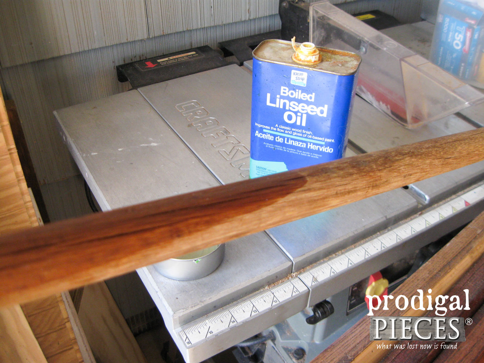 Boiled Linseed Oil to Refresh Old Wood - Tripod Floor Lamp | Prodigal Pieces | prodigalpieces.com