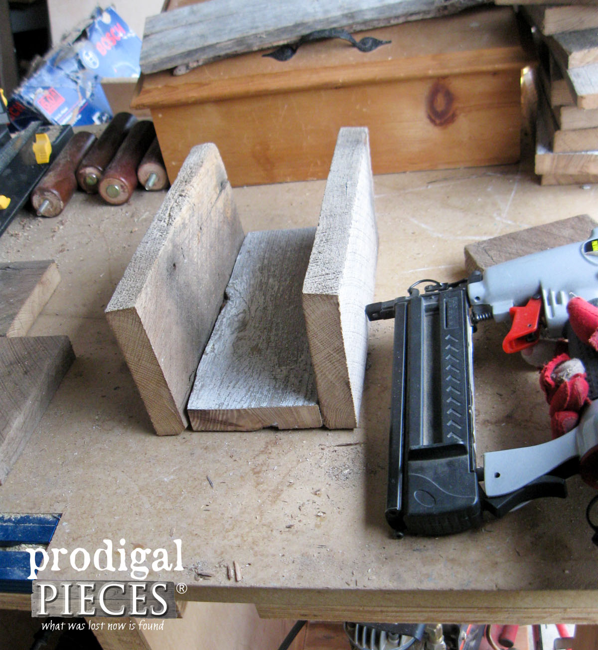 Nailing Wooden Caddy Sides Together | Prodigal Pieces | www.prodigalpieces.com