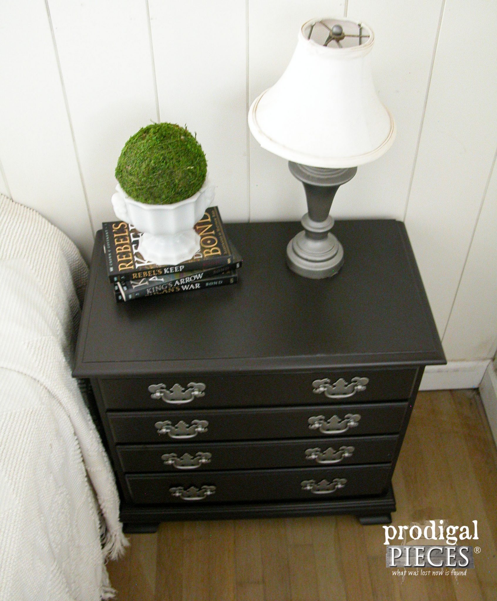 Top of Modern Farmhouse Chic Nightstand | Prodigal Pieces | prodigalpieces.com