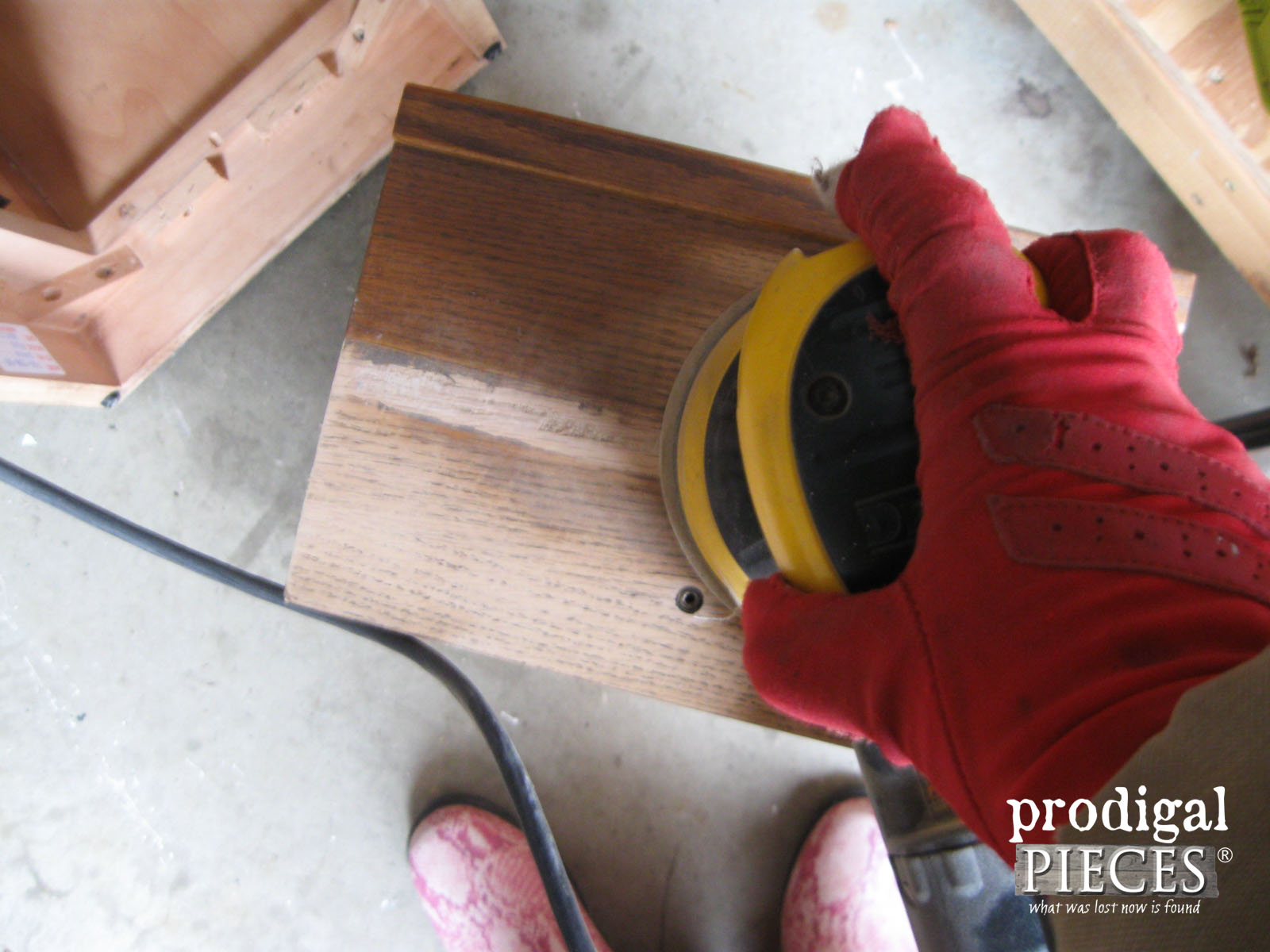 Sanding Sewing Table Drawers | Prodigal Pieces | prodigalpieces.com