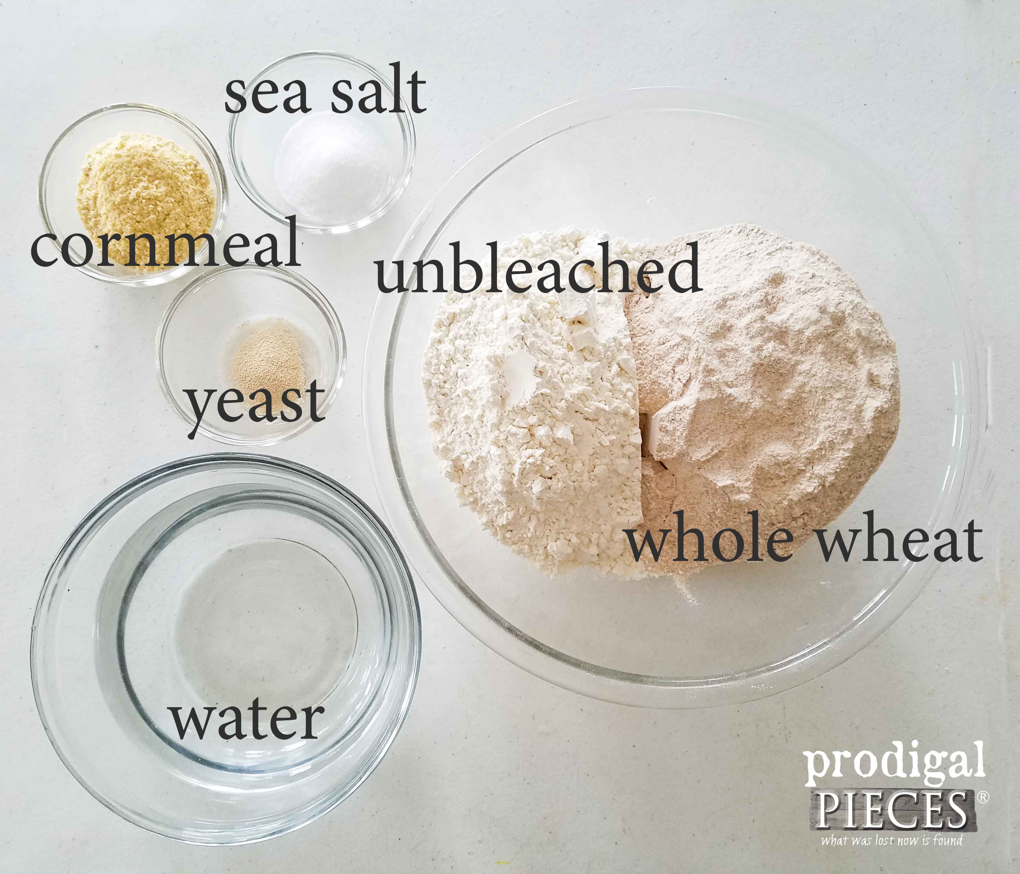 Ingredients for Artisan No-Knead Wheat Bread by Prodigal Pieces | prodigalpieces.com