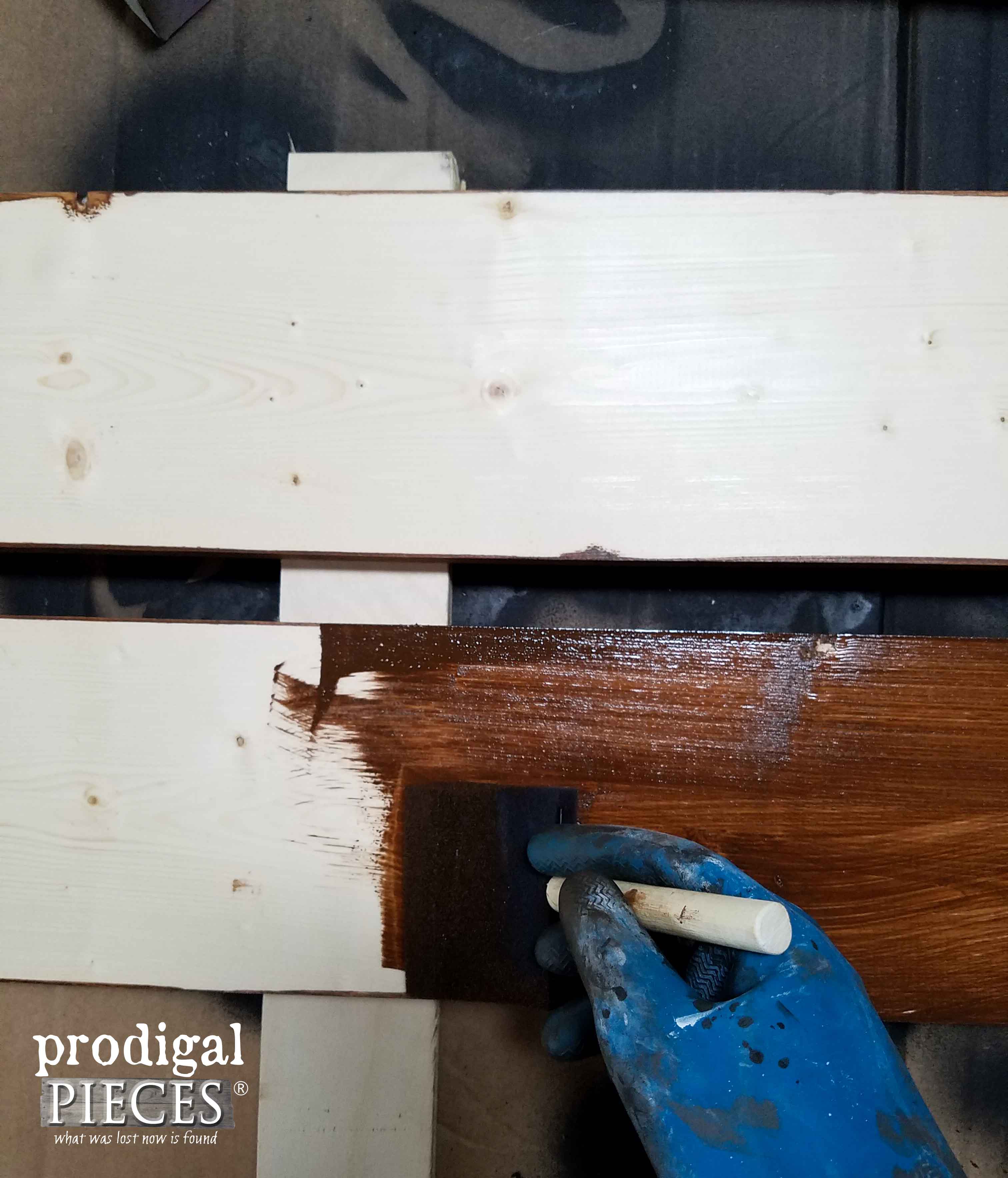 Staining DIY Entry Storage Unit | Prodigal Pieces | prodigalpieces.com