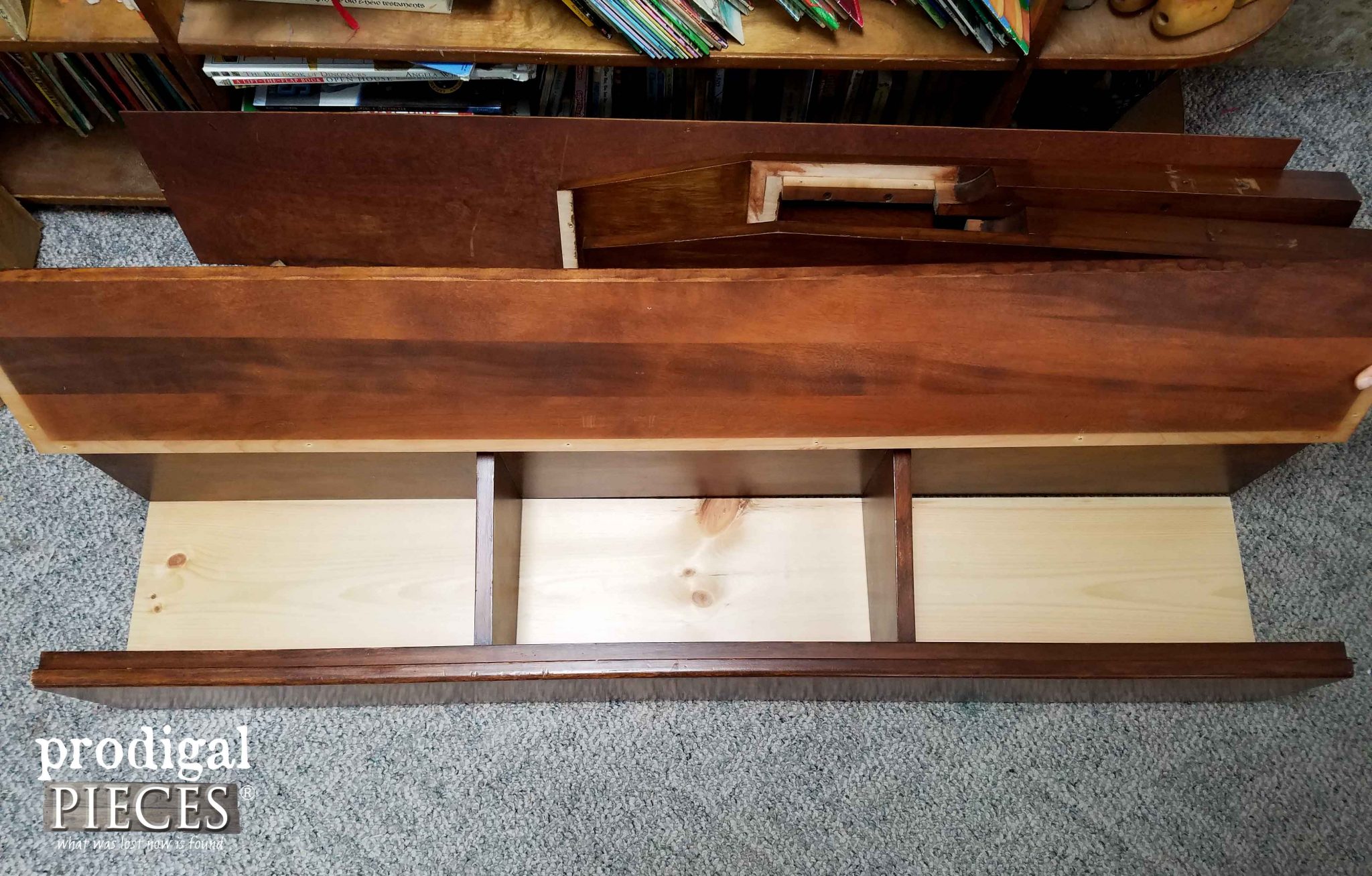 Open Bookcase Headboard Bench Box | Prodigal Pieces | prodigalpieces.com