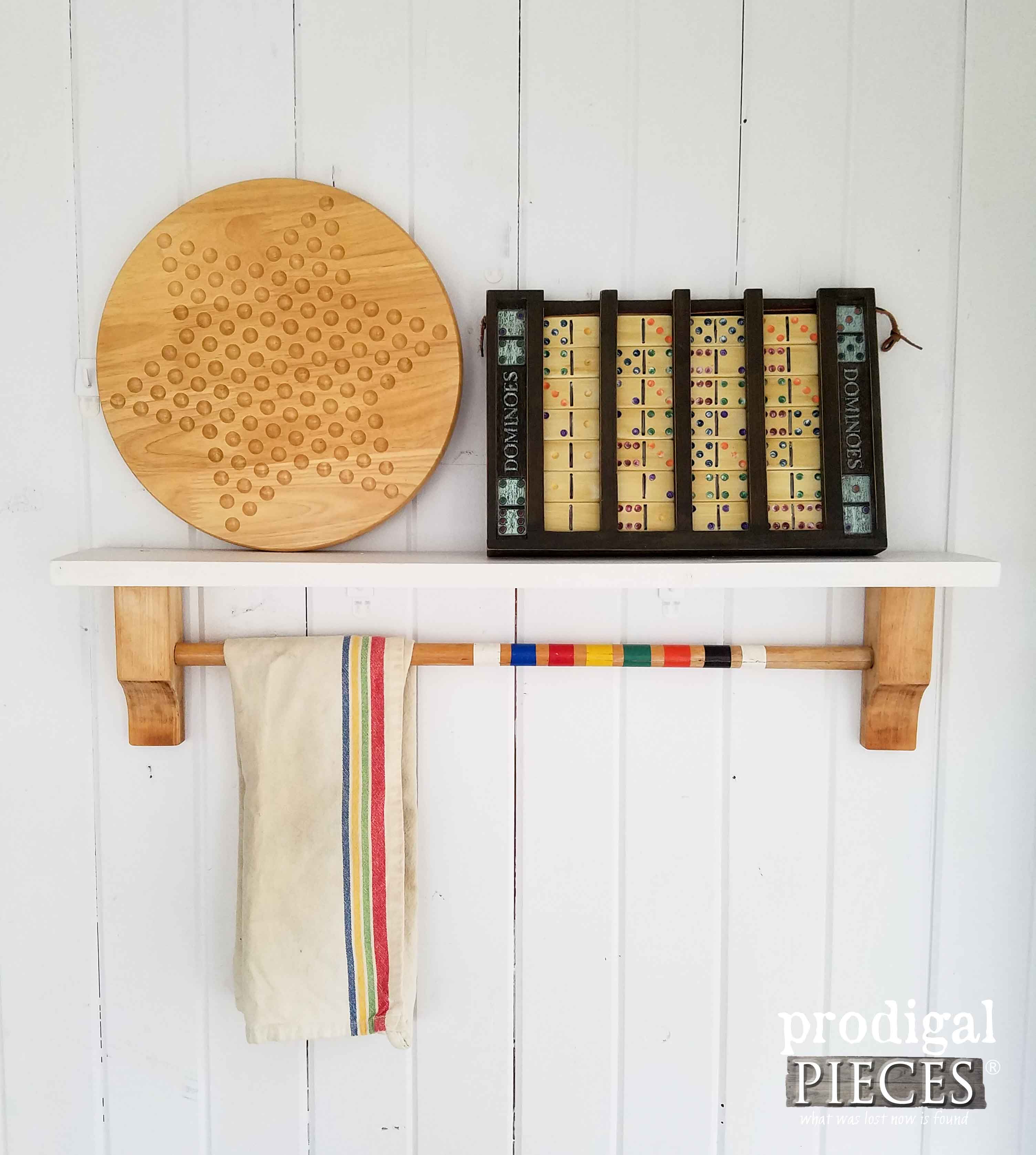 Repurposed Croquet Mallet & Headboard Shelf by Prodigal Pieces | prodigalpieces.com