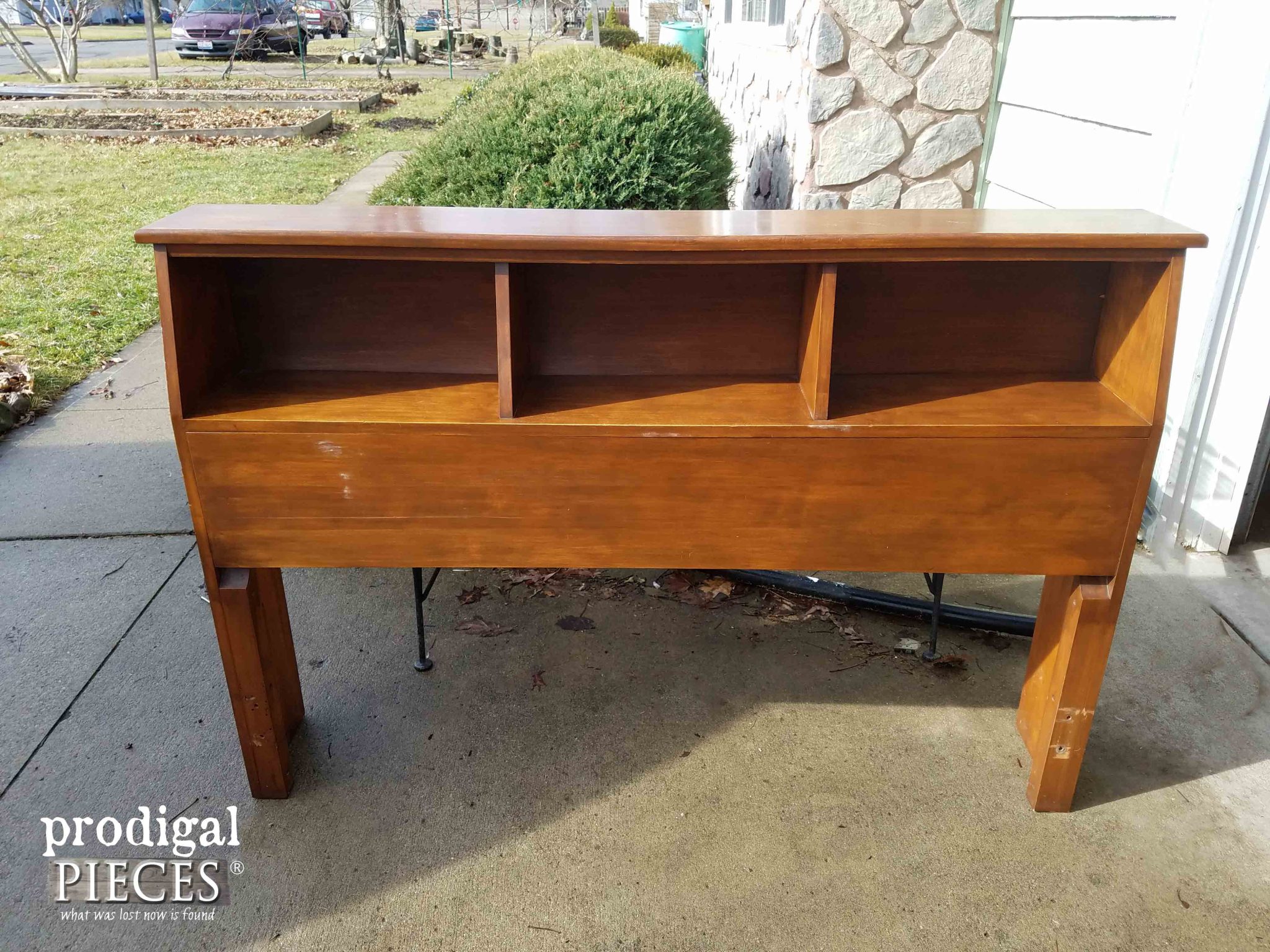 Repurposed Bookcase Headboard Bench, How To Build A Bookcase Headboard
