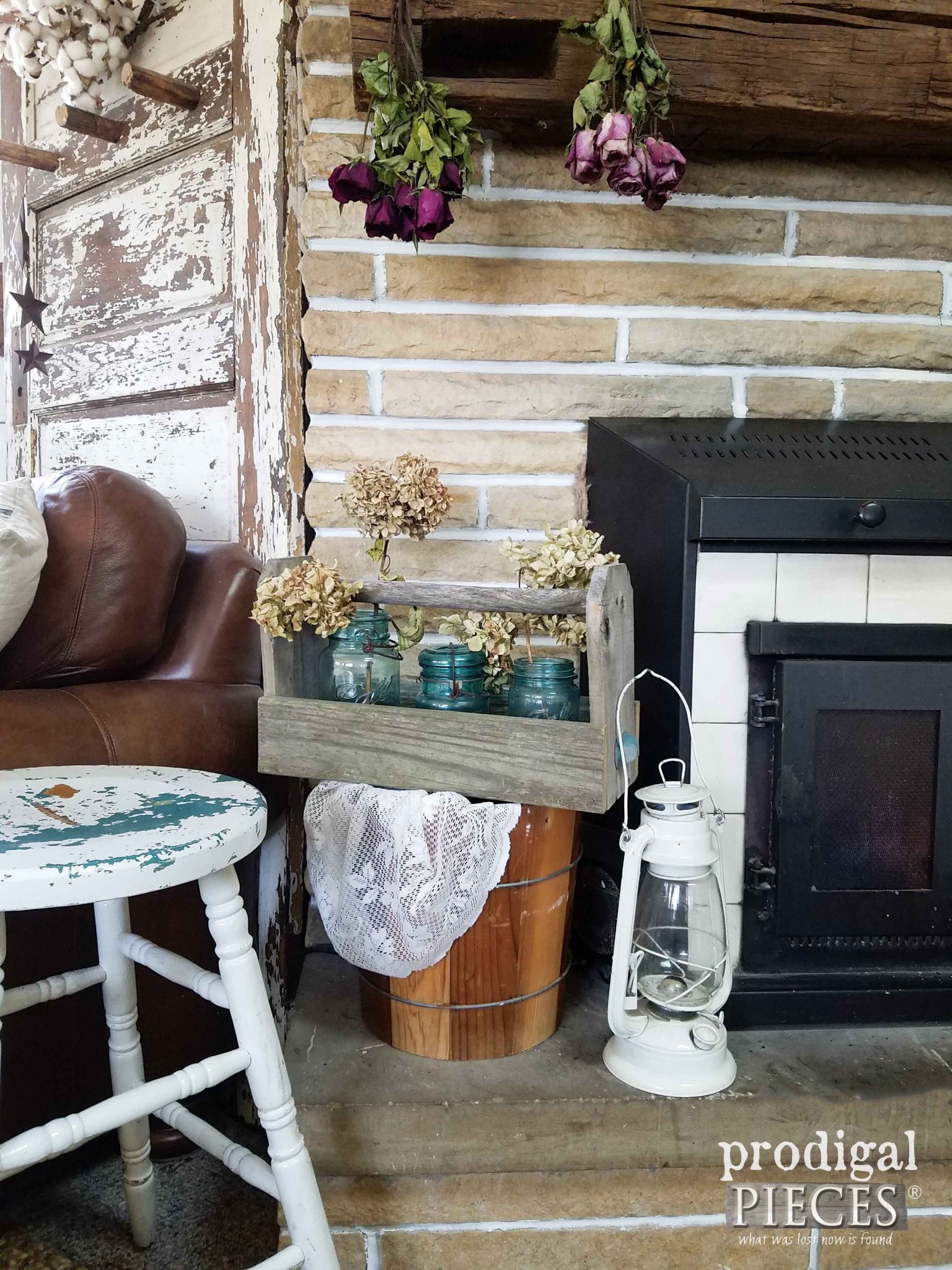 Rustic Farmhouse Style Fireplace Decor | Prodigal Pieces | prodigalpieces.com