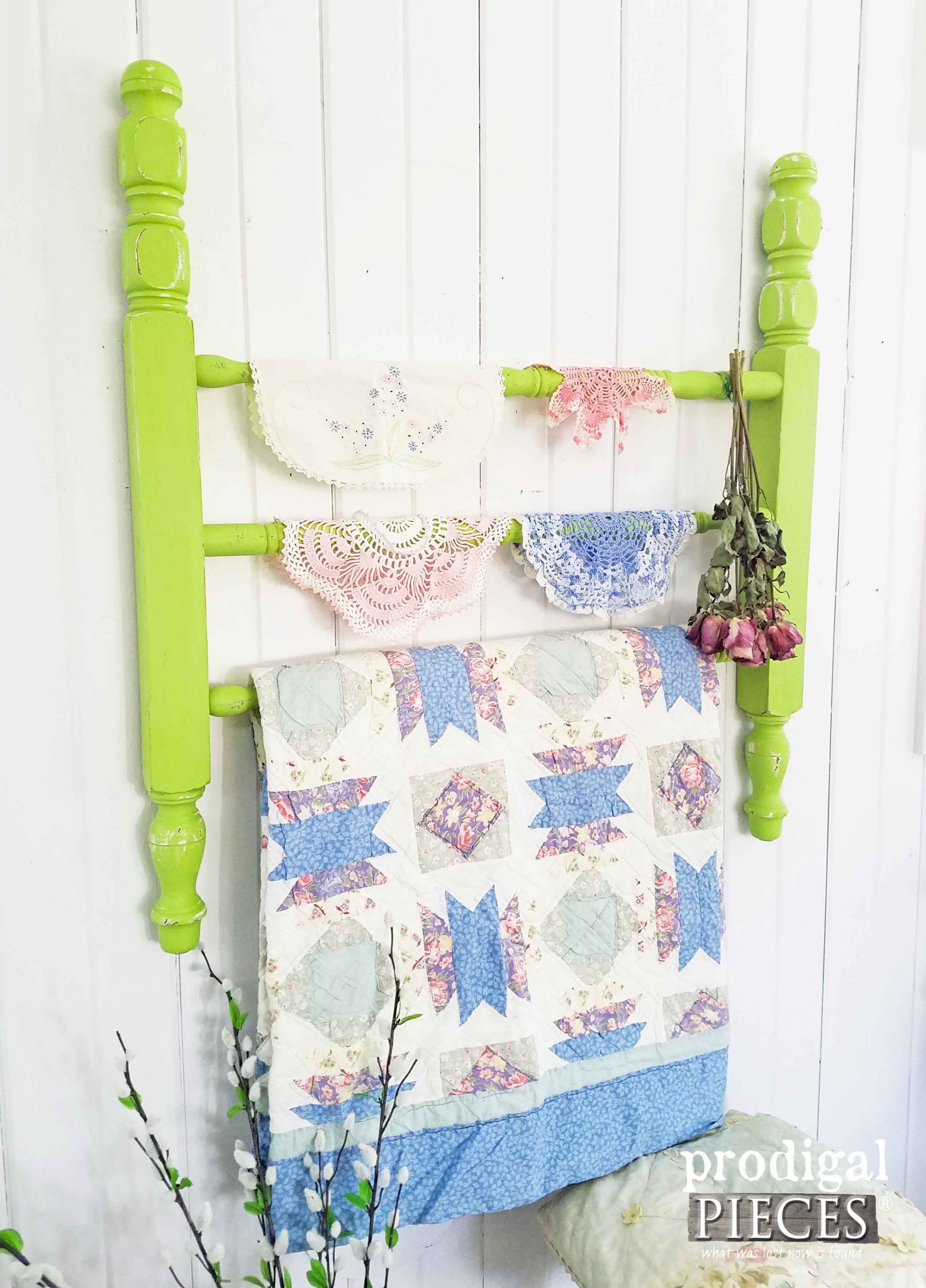 DIY Quilt Rack from Reclaimed Parts by Prodigal Pieces | prodigalpieces.com