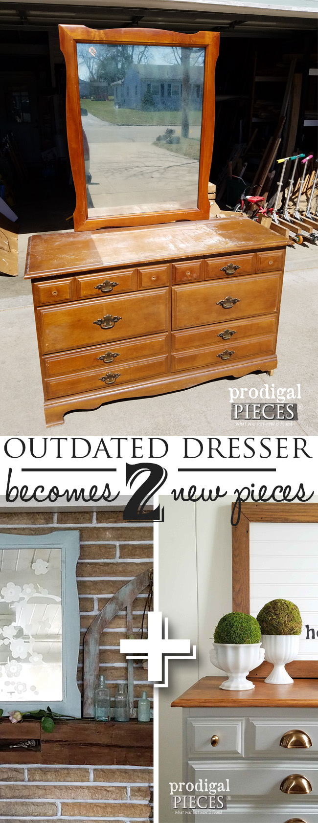 Outdated dresser becomes 2 new pieces by Prodigal Pieces | prodigalpieces.com