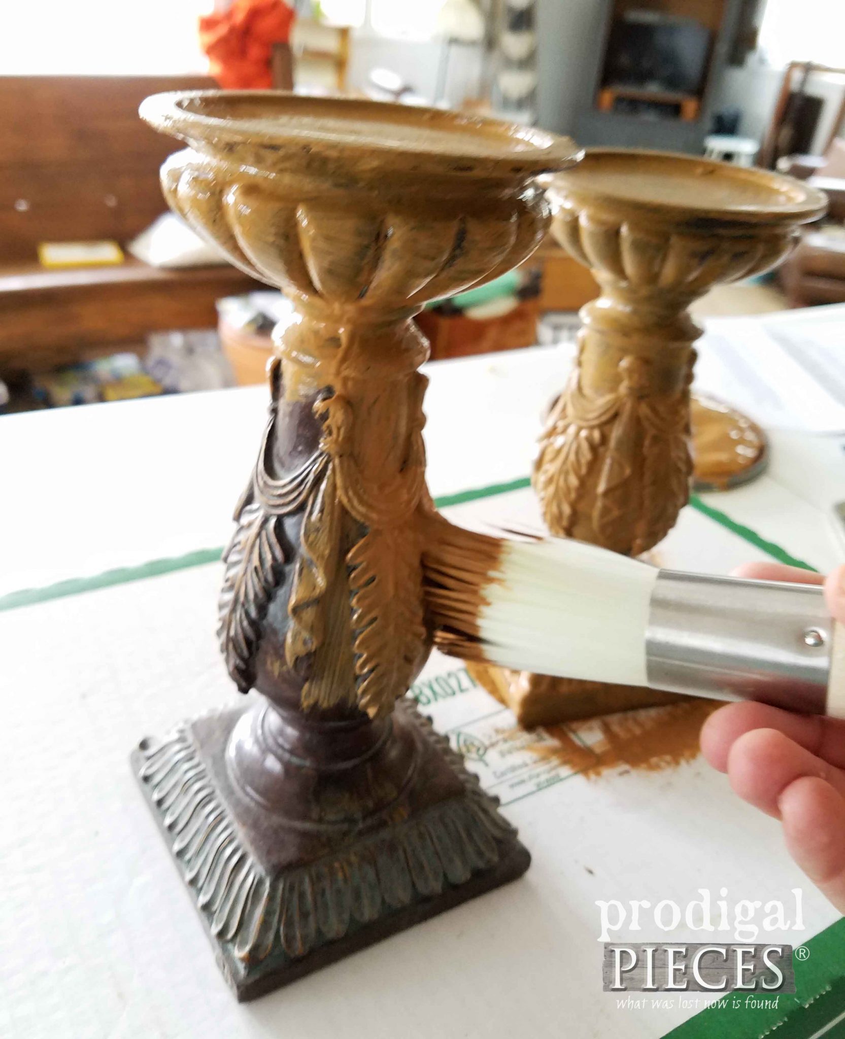 Adding Base Coat to Candlesticks | Prodigal Pieces | prodigalpieces.com