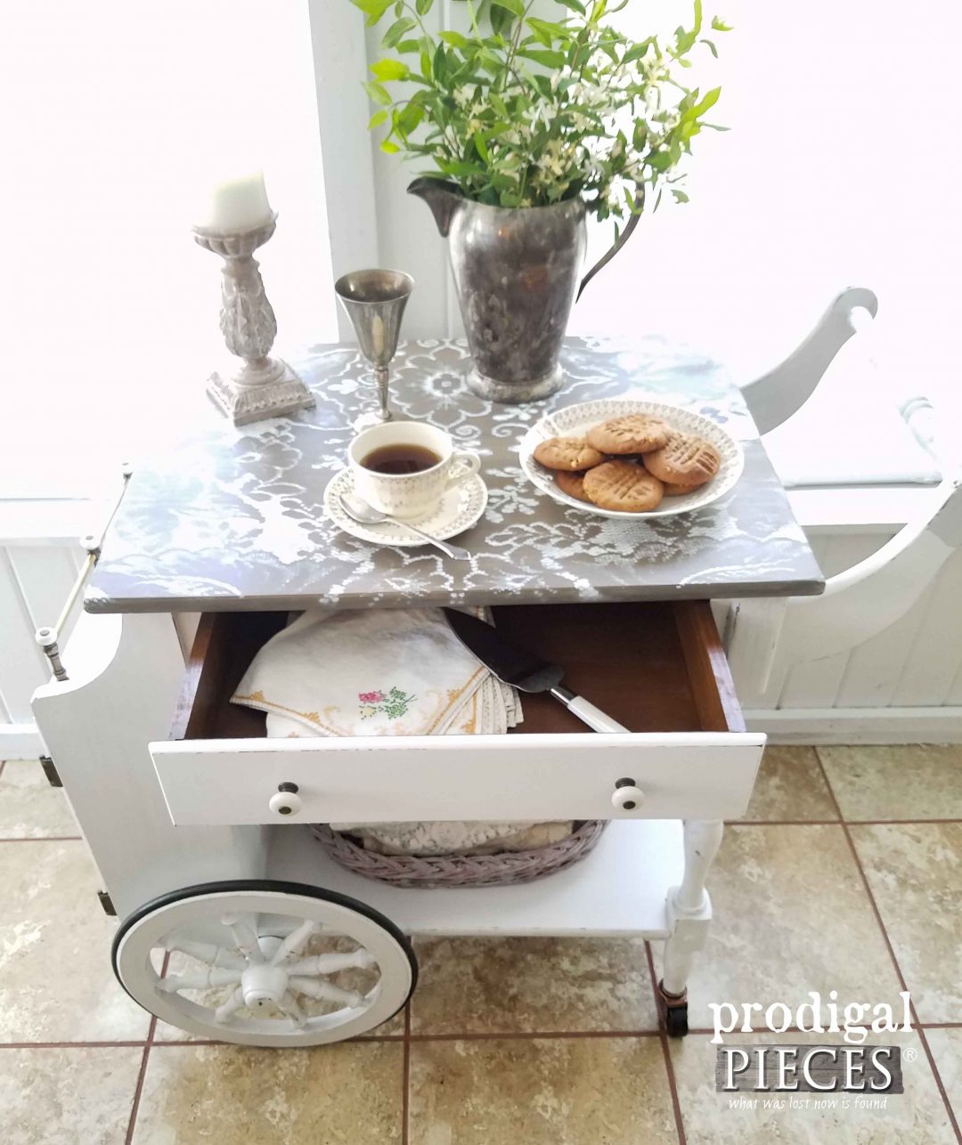 Vintage Tea Cart Refreshed with Paint - Prodigal Pieces