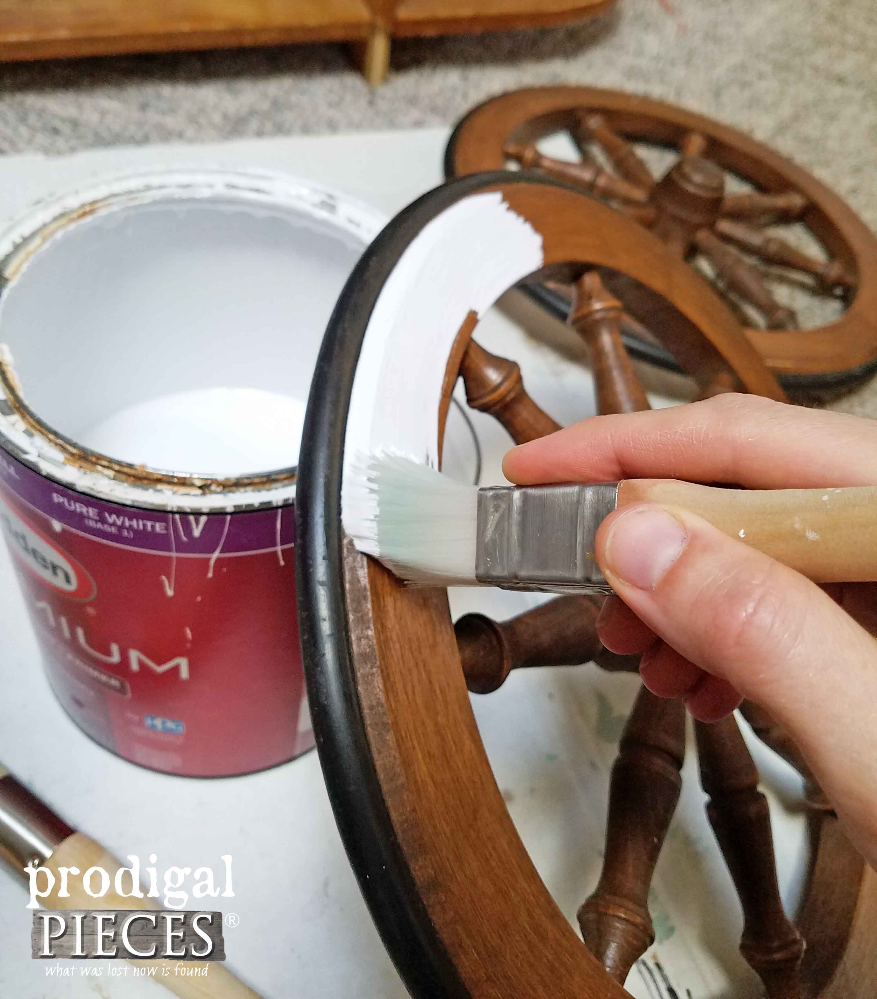 Painting Tea Cart Wheels | Prodigal Pieces | prodigalpieces.com