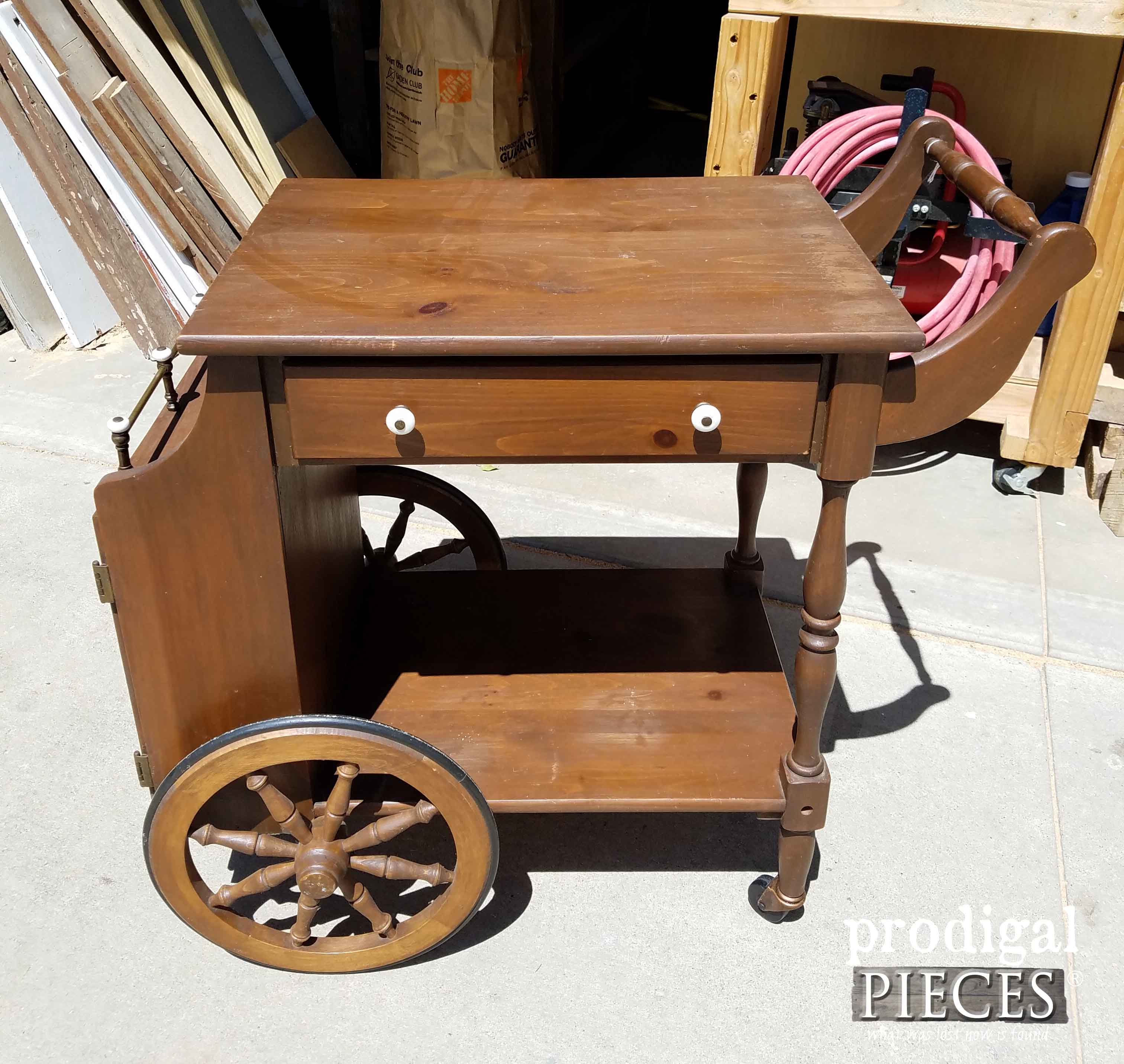 Extra Storage on Vintage Tea Cart | Prodigal Pieces | prodigalpieces.com