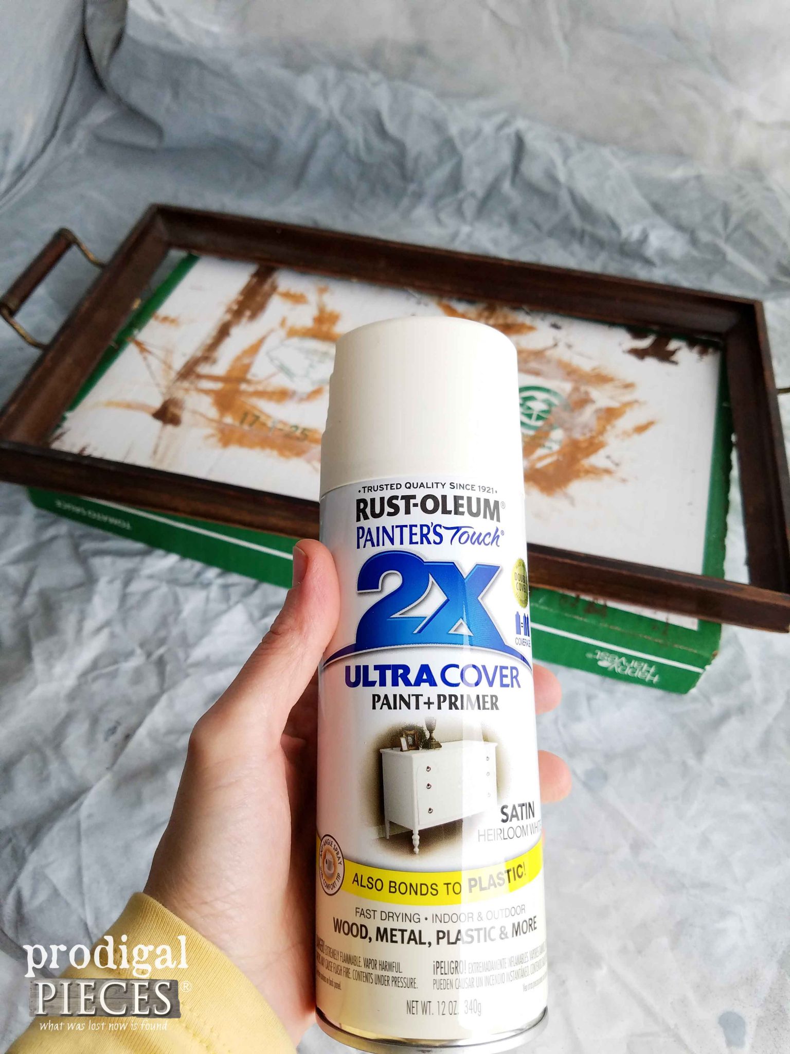 RustOleum Heirloom White for Thrifted Tray Makeover by Prodigal Pieces | prodigalpieces.com