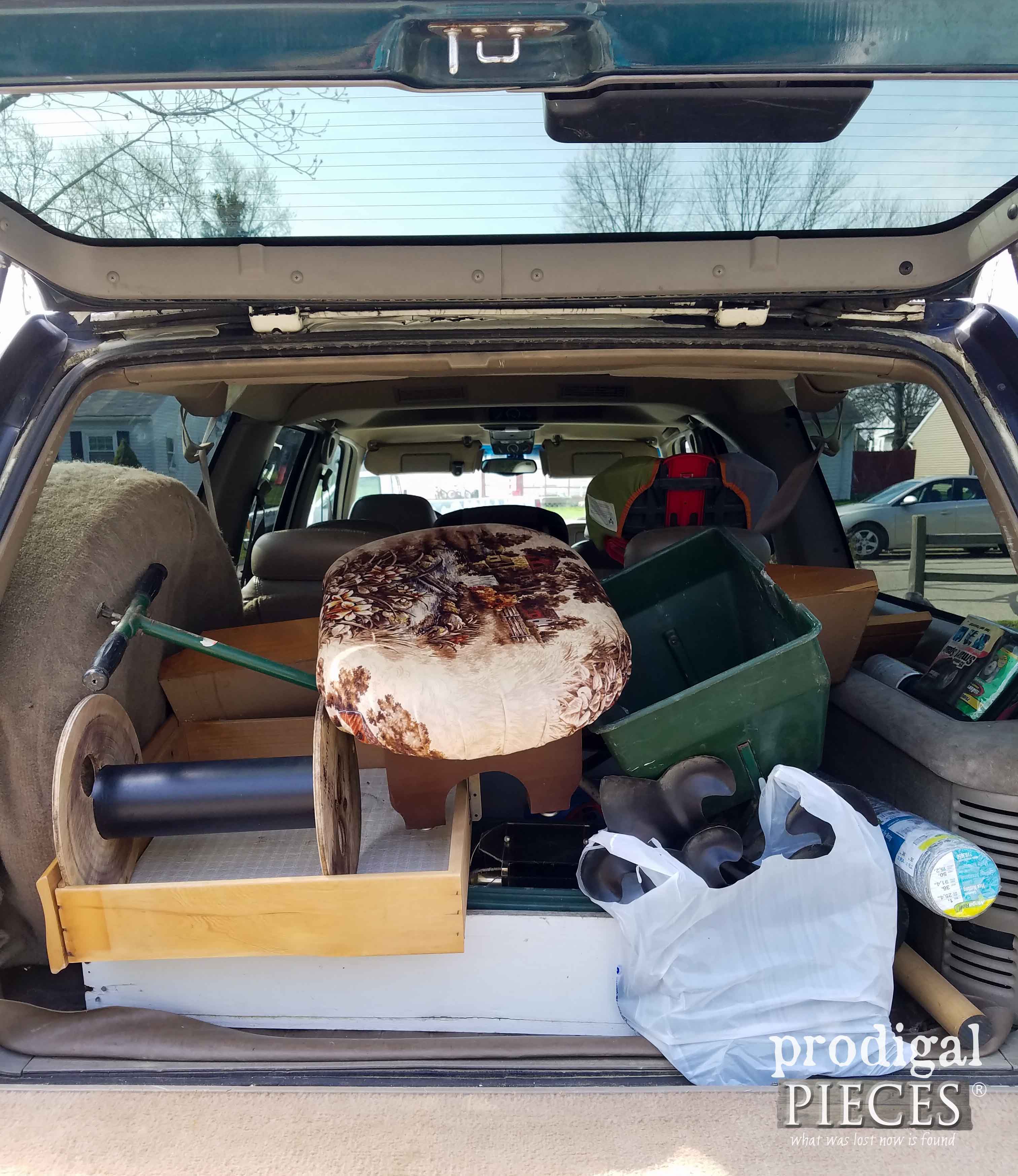 Back of my Suburban filled to the brim | Prodigal Pieces | prodigalpieces.com