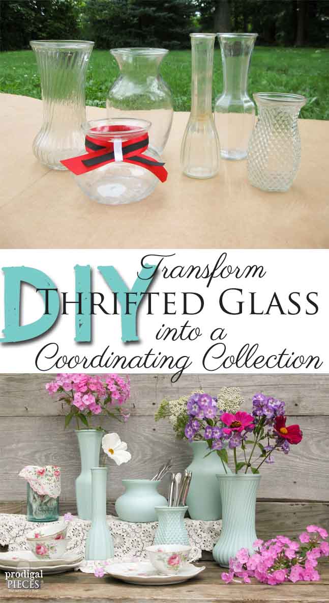 Don't throw out your old glass! Turn it into a Coordinating Collection ~ Perfect for Weddings, Parties and more! | Prodigal Pieces | prodigalpieces.com
