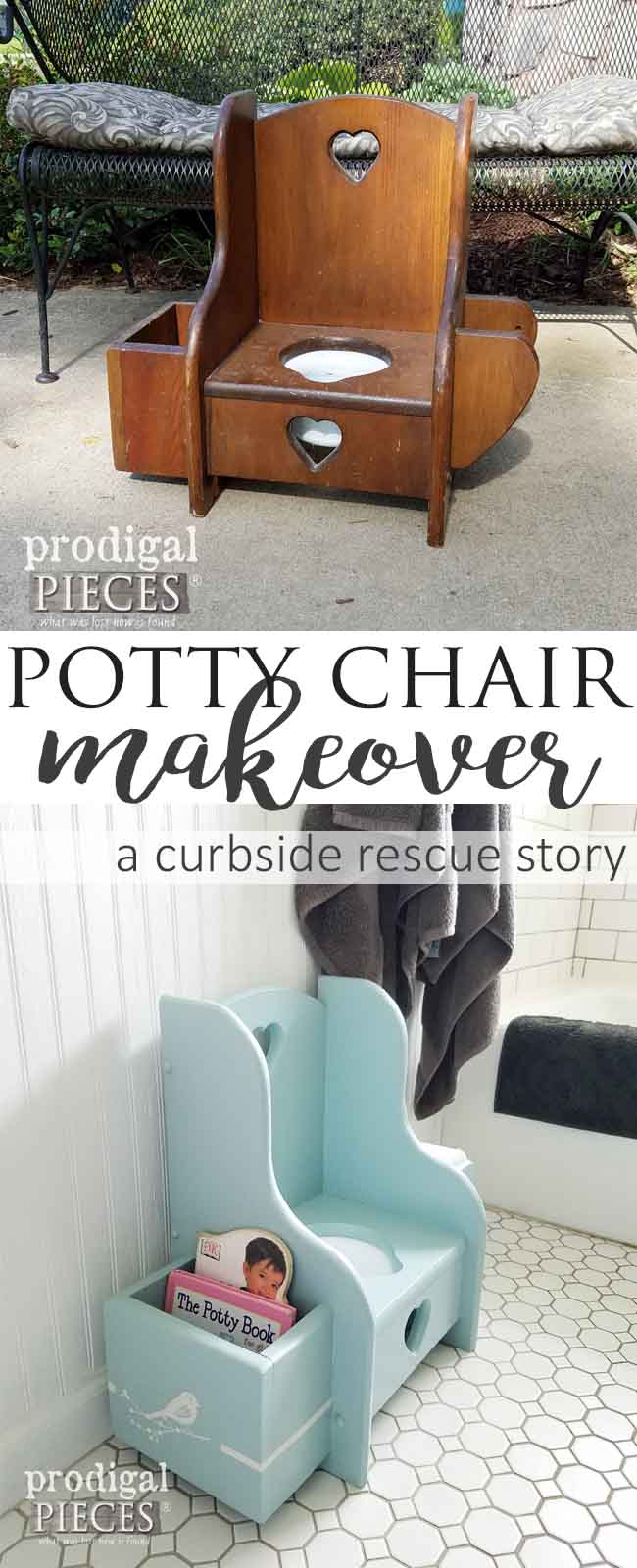 From Curbside to Trashure (one man's trash is another one's treasure), the Potty Chair Makeover is all about that cute factor. Come see how it's done at Prodigal Pieces | prodigalpieces.com