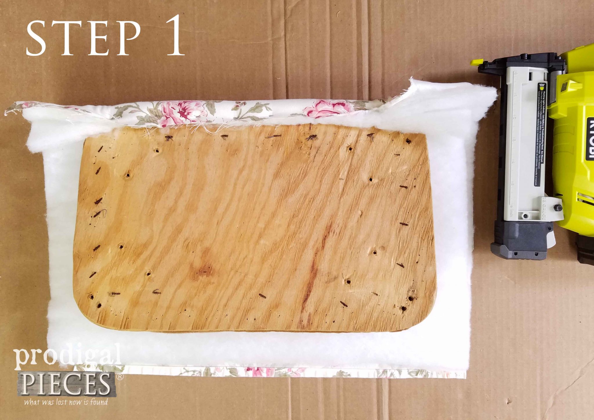 Step 1 of Upholstering Footstool | prodigalpieces.com